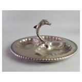 Canterburg silver plate  divided trinket dish