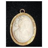 Vintage 10k gold cameo brooch/pendant