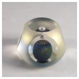 Signed Abelman art glass paperweight