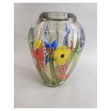 Signed studio art glass vase