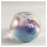 Signed Abelman art glass paperweight