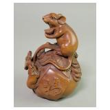 Vintage carved wood Chinese "Huangyangmu "