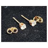 14k yellow gold & natural diamond studs