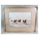 Fredrick Mortimer Lamb signed mixed media painting