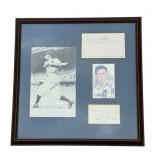 Framed 1966 Hank Greenberg signed index card