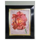 Signed Kearney Cubist-style oil on panel painting