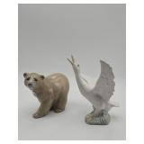 Group of two Lladrï¿½ porcelain animal figurines