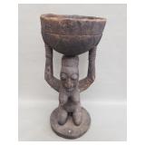Hand carved African Luba medicine container