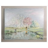 Signed Clifford Silsby oil on canvas painting