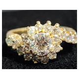Vintage 14k gold & natural diamond ring