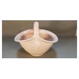 Basket shaped terra cotta glazed planter
