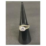 Vintage sterling silver and cubic zirconia ring