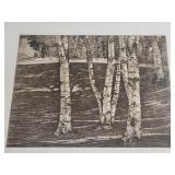 Signed Luigi Lucioni "The Birch Grove" etching