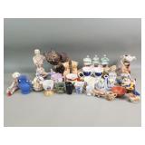 Group of porcelain and ceramic salt and pepper