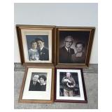 Lot of 4 framed portraits