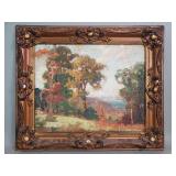 Impressionist-style oil on canvas landscape