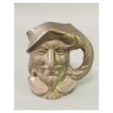 Vintage brass pirate head figural mug