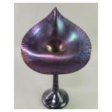 Tiffany Studios style iridescent art glass vase