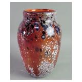 Hand blown studio art glass vase