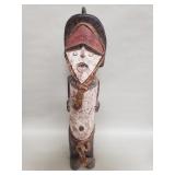 Vintage African carved wood hand-painted figurine