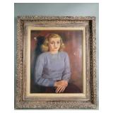 Signed MCM-style oil on canvas portrait