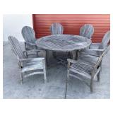 7 pcs Kingsley Bate teak patio table and chairs