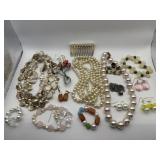 Group of costume jewelry, convertible brooch