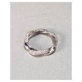 14k white gold and diamond childs ring