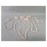 Group of faux pearl necklaces
