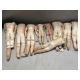 Group of antique doll parts