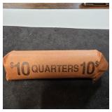 Roll of 40 1964 Washington silver quarter coins