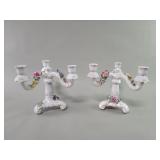 Pair of German porcelain candelabras