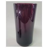 Hand blown amethyst glass vase