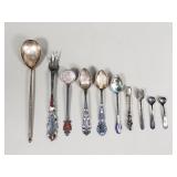 Group of sterling silver souvenir spoons