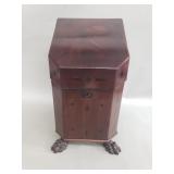 Antique George III style mahogany inlaid knife box