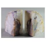 Pair of agate geode bookends