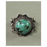 Silver and turquoise ring