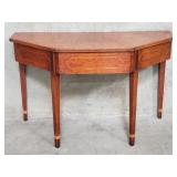 Vintage walnut demilune table