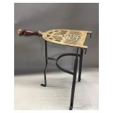 Vintage brass and wrought iron fireplace trivet