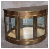 Mastercraft brass demilune display cabinet with
