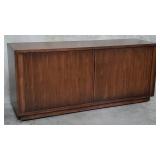 Contemporary walnut entertainment center with