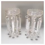 Antique Victorian cut glass Lustre vases with