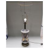 Art Deco skyscraper glass table lamp with gold