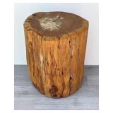 Wood stump side table