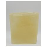 Hand-blown pale yellow art glass pillow vase
