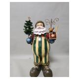 Metal and wood Santa statue
