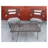 3pcs Mid-century Modern Brown Jordan style cast