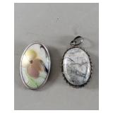 Sterling silver and dendrite opal and sterling