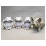 Group of composite garden statues
