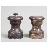 Sterling silver vintage Italian wood lined salt